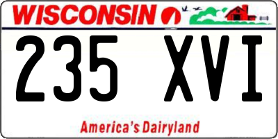 WI license plate 235XVI