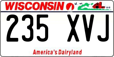 WI license plate 235XVJ
