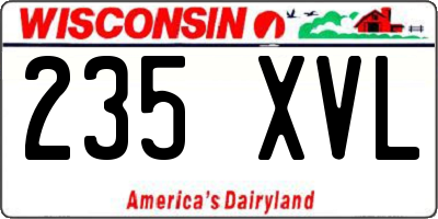 WI license plate 235XVL