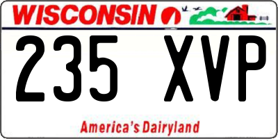 WI license plate 235XVP