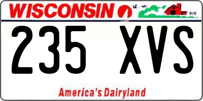 WI license plate 235XVS