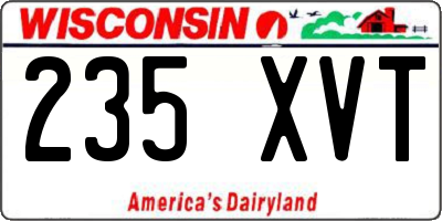 WI license plate 235XVT