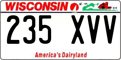 WI license plate 235XVV