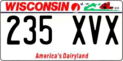 WI license plate 235XVX