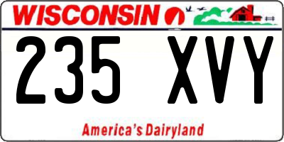WI license plate 235XVY