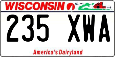 WI license plate 235XWA