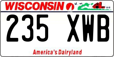 WI license plate 235XWB