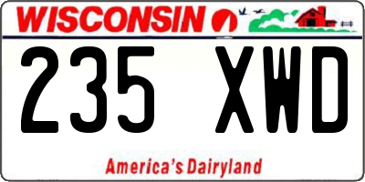 WI license plate 235XWD