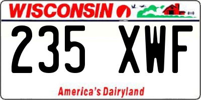 WI license plate 235XWF