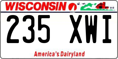 WI license plate 235XWI