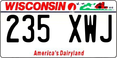 WI license plate 235XWJ