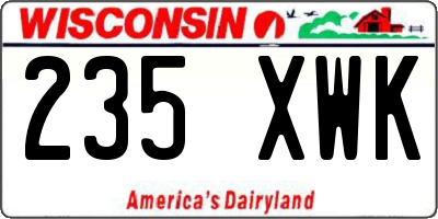WI license plate 235XWK