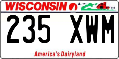 WI license plate 235XWM