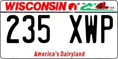 WI license plate 235XWP