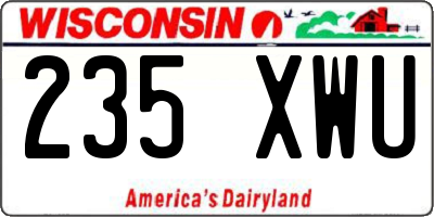 WI license plate 235XWU