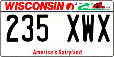 WI license plate 235XWX