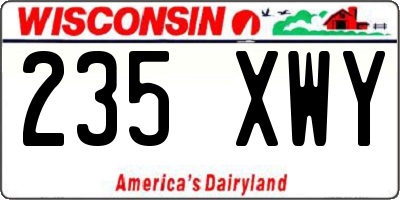 WI license plate 235XWY