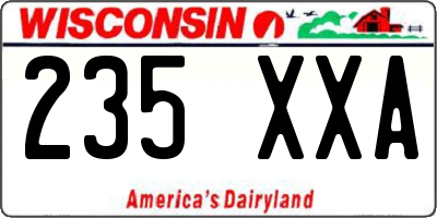 WI license plate 235XXA