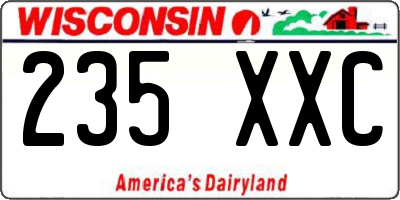 WI license plate 235XXC