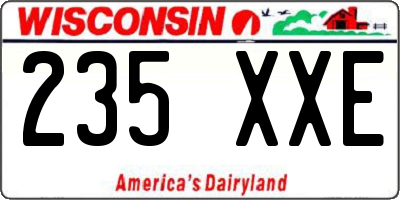 WI license plate 235XXE