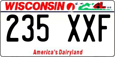 WI license plate 235XXF