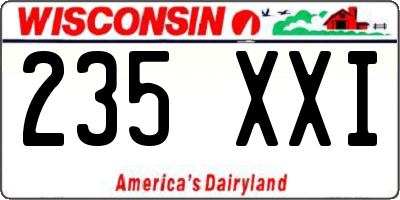 WI license plate 235XXI