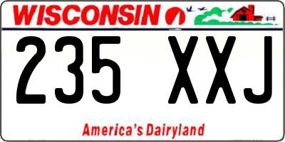 WI license plate 235XXJ