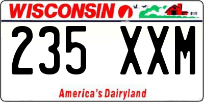 WI license plate 235XXM