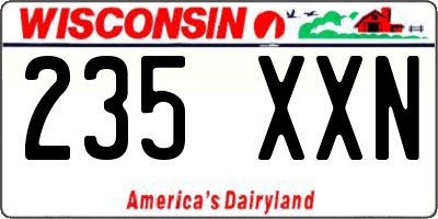 WI license plate 235XXN