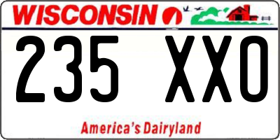 WI license plate 235XXO