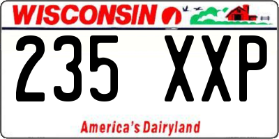 WI license plate 235XXP
