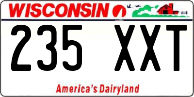 WI license plate 235XXT