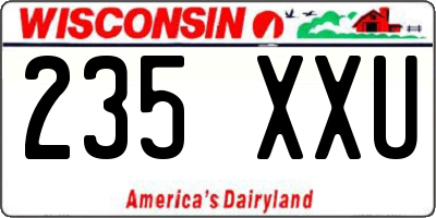 WI license plate 235XXU