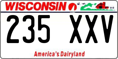 WI license plate 235XXV