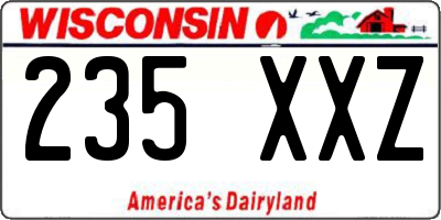 WI license plate 235XXZ