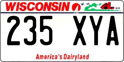 WI license plate 235XYA