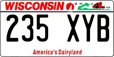 WI license plate 235XYB