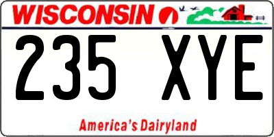 WI license plate 235XYE