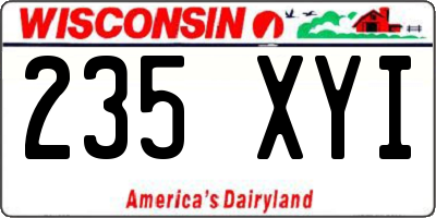 WI license plate 235XYI