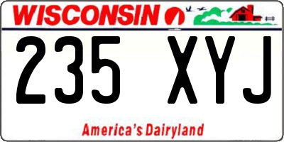 WI license plate 235XYJ
