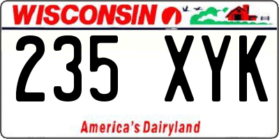 WI license plate 235XYK