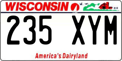 WI license plate 235XYM