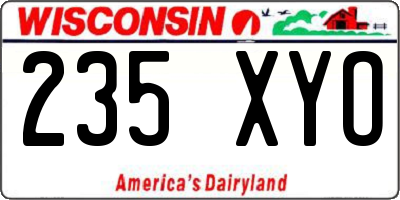 WI license plate 235XYO