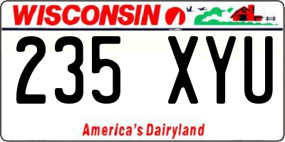 WI license plate 235XYU