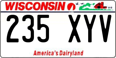 WI license plate 235XYV