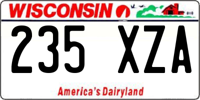 WI license plate 235XZA