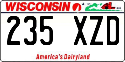 WI license plate 235XZD