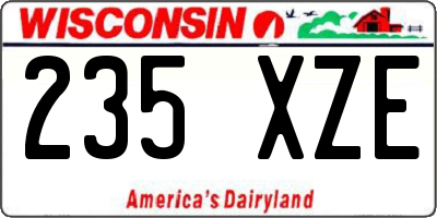 WI license plate 235XZE