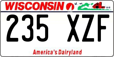 WI license plate 235XZF