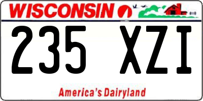 WI license plate 235XZI